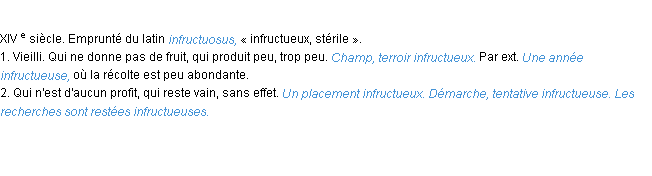 Définition infructueux ACAD 1986