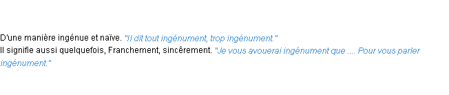 Définition ingénument ACAD 1798
