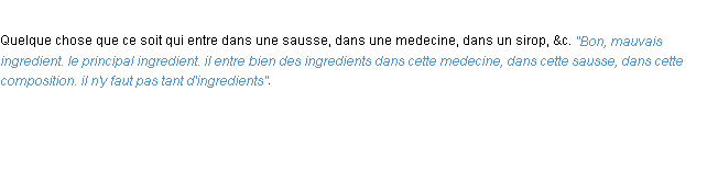 Définition ingredient ACAD 1694