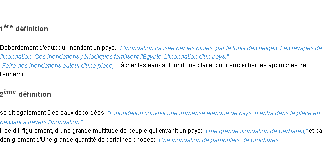 Définition inondation ACAD 1835