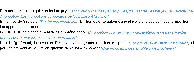 Définition inondation ACAD 1932