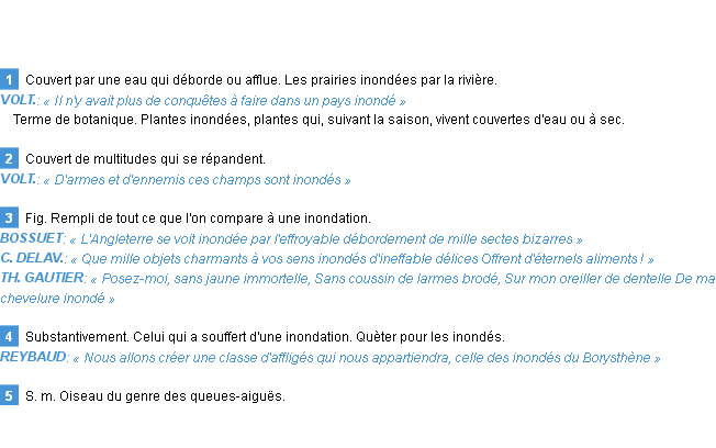 Définition inondé Emile Littré Définition inondé Emile Littré