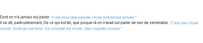 Définition inouï ACAD 1835