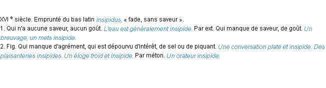 Définition insipide ACAD 1986