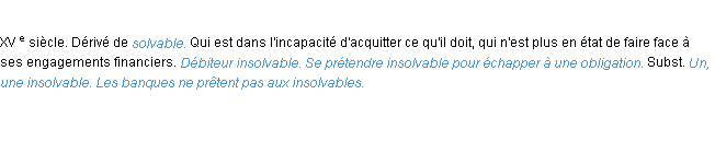 Définition insolvable ACAD 1986