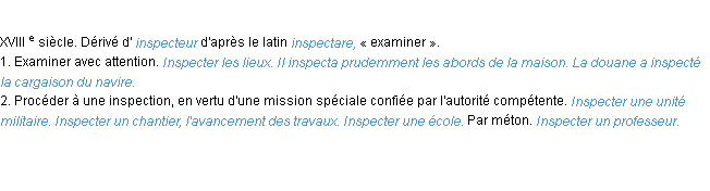 Définition inspecter ACAD 1986