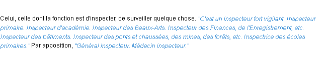 Définition inspecteur ACAD 1932