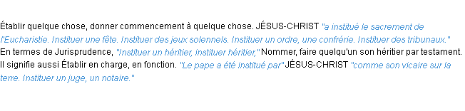 Définition instituer ACAD 1932