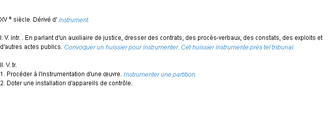 Définition instrumenter ACAD 1986