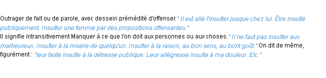 Définition insulter ACAD 1932