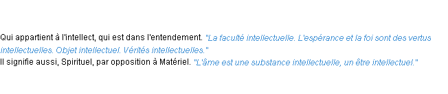 Définition intellectuel ACAD 1835