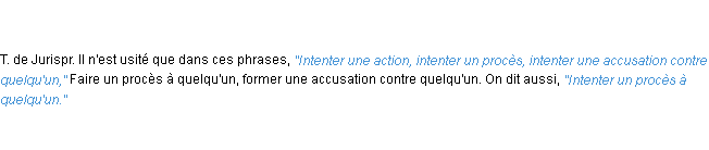 Définition intenter ACAD 1835