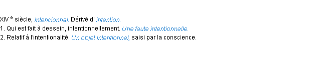 Définition intentionnel ACAD 1986