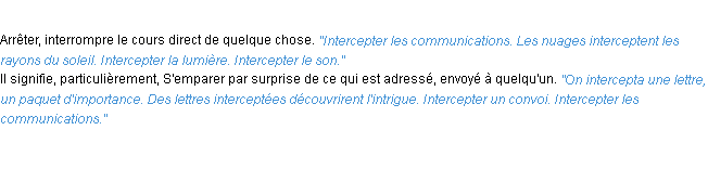 Définition intercepter ACAD 1932