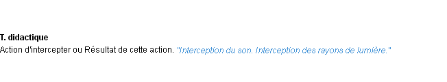 Définition interception ACAD 1932