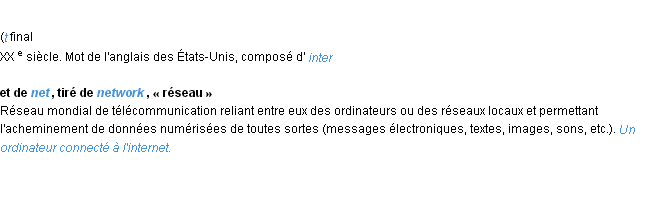 Définition internet ACAD 1986