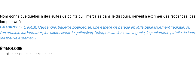 Définition interponctuation Emile Littré