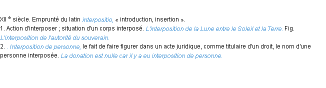 Définition interposition ACAD 1986