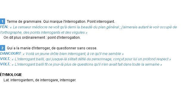 Définition interrogant Emile Littré