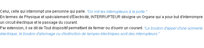 Définition interrupteur ACAD 1932