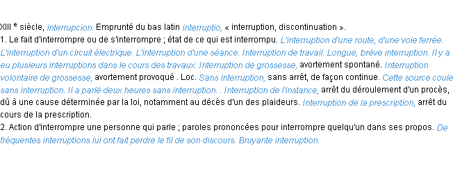 Définition interruption ACAD 1986