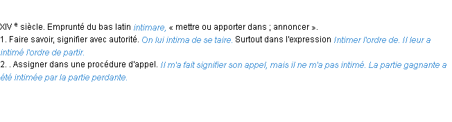 Définition intimer ACAD 1986