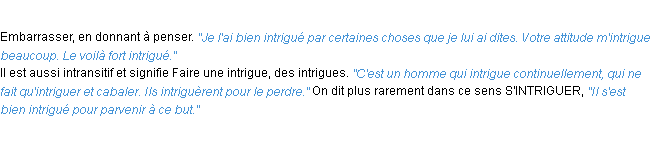 Définition intriguer ACAD 1932