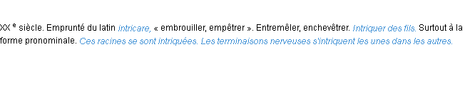 Définition intriquer ACAD 1986