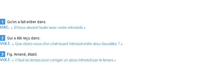 Définition introduit Emile Littré