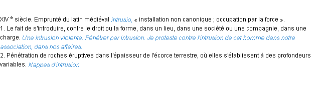 Définition intrusion ACAD 1986