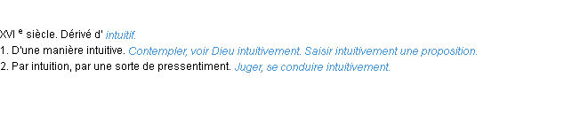 Définition intuitivement ACAD 1986