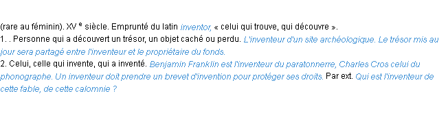 Définition inventeur ACAD 1986