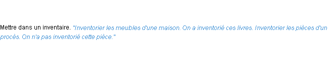 Définition inventorier ACAD 1798