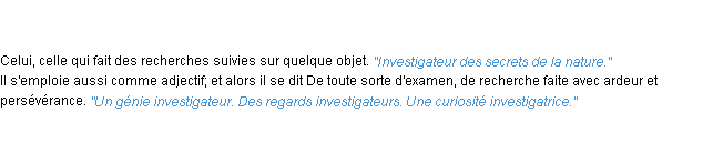 Définition investigateur ACAD 1835