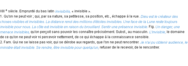 Définition invisible ACAD 1986