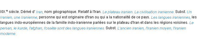 Définition iranien ACAD 1986