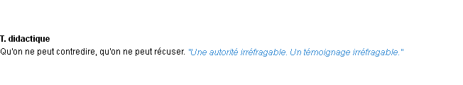 Définition irréfragable ACAD 1932