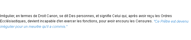 Définition irregulier ACAD 1798