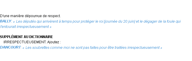 Définition irrespectueusement Emile Littré