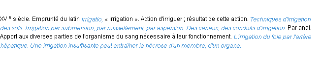 Définition irrigation ACAD 1986