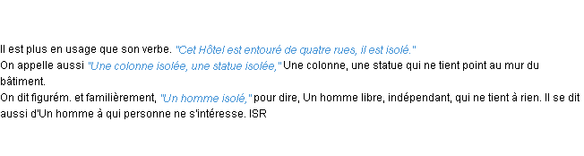 Définition isolé ACAD 1798