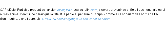 Définition issant ACAD 1986