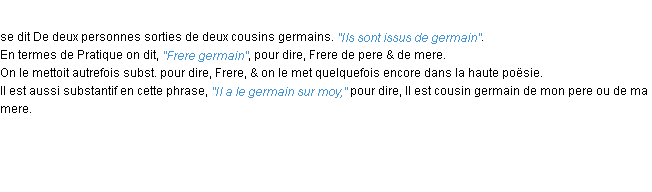 Définition issu de germain ACAD 1694