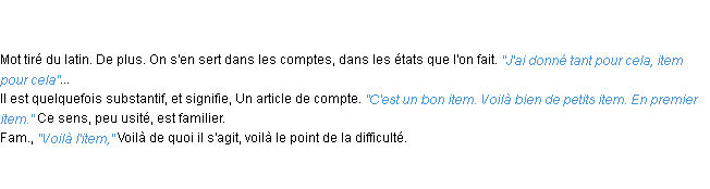 Définition item ACAD 1835