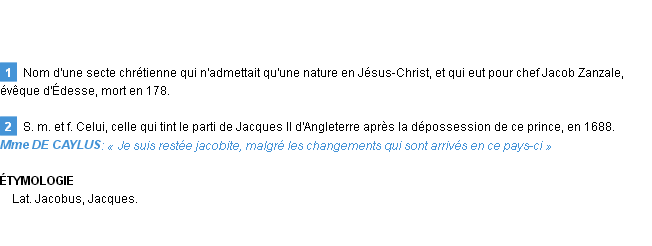 Définition jacobite Emile Littré