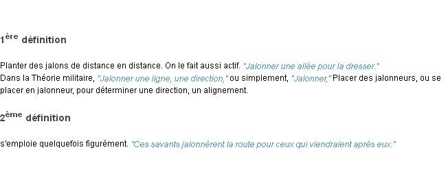 Définition jalonner ACAD 1835