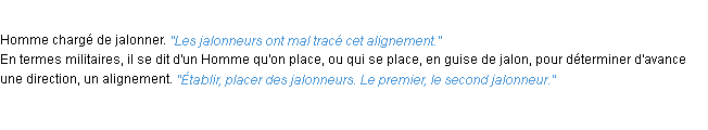 Définition jalonneur ACAD 1932