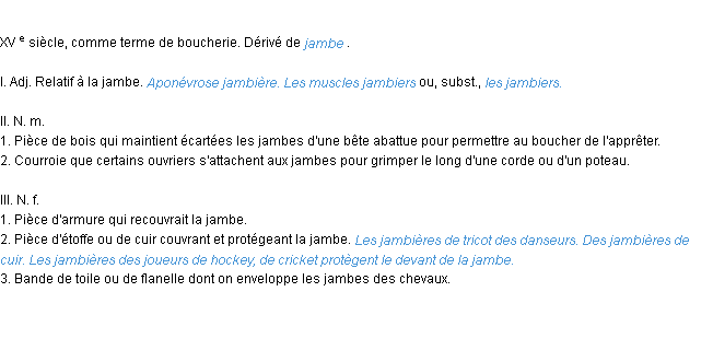 Définition jambier ACAD 1986