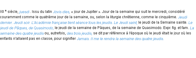 Définition jeudi ACAD 1986