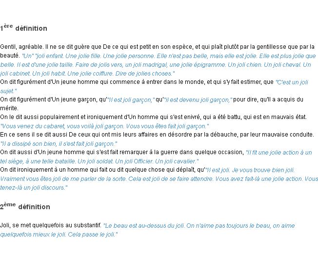 Définition joli ACAD 1798